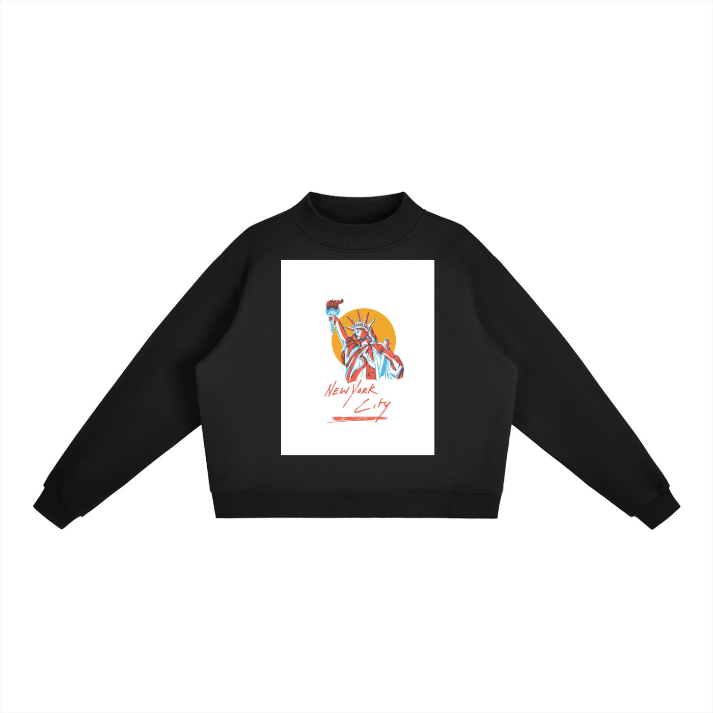 Essential Fleece Mock-Neck Crew Sweatshirt